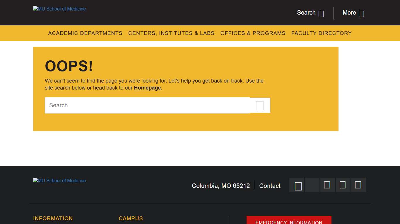 404 Not Found | University of Missouri School of Medicine